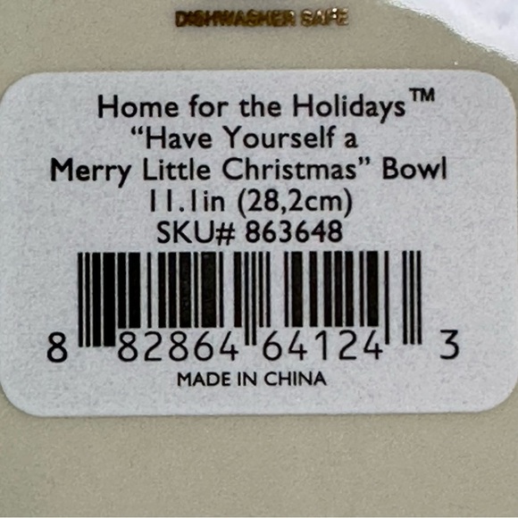 Lenox Winter Greetings Have Yourself A Merry Little Christmas Bowl Ivory 11.1” - Picture 10 of 13